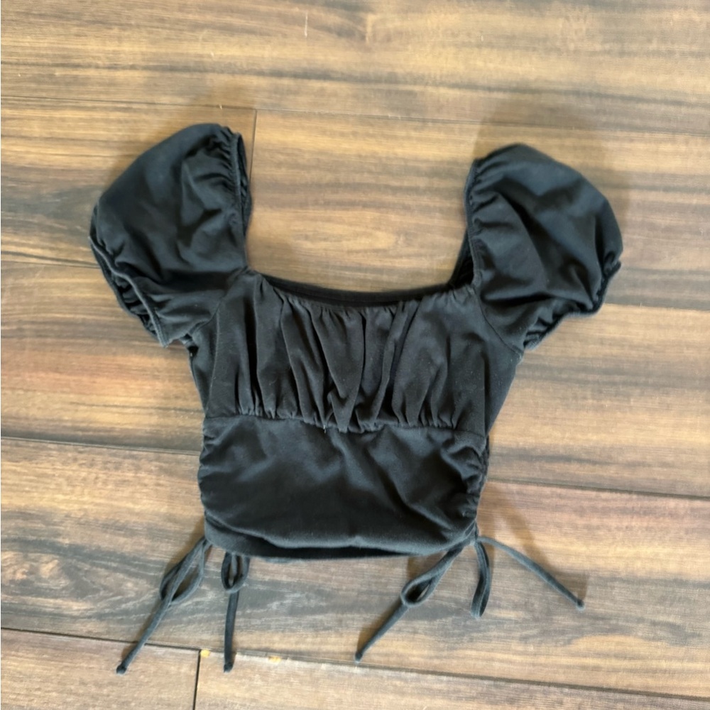 Hollister Black Puff Sleeve Women's Top